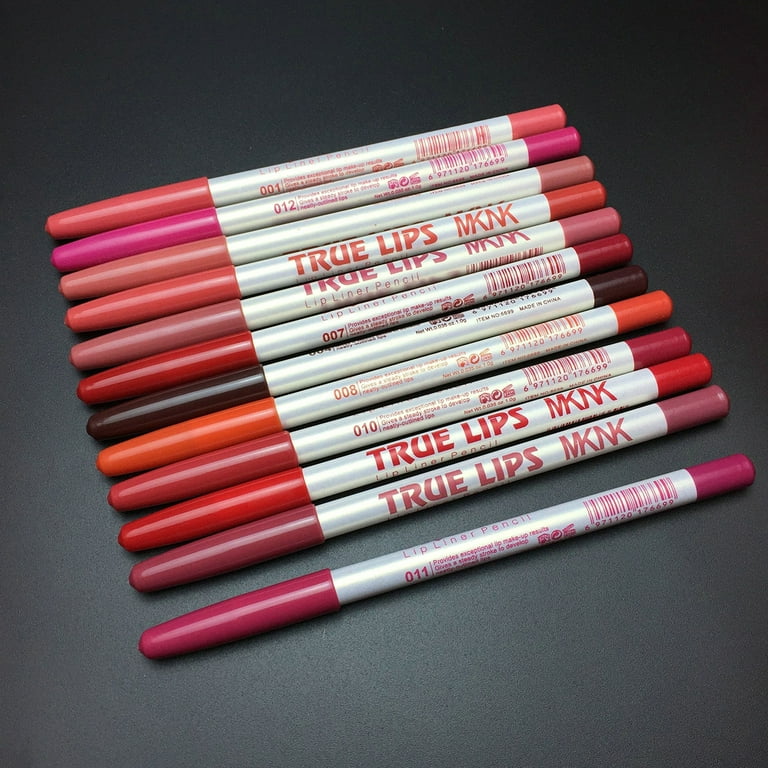 12PCS Waterproof Lip Liner Pencils Set Multi-Color Long Lasting Lip Liner