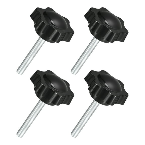 Uxcell 4Pack M6 x 40mm Star Knobs Plastic Hex Shaped Hand Clamping Knob Screw