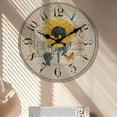 thumbnail image 3 of DESIGNICE Wall Clock,Wooden Frame Large Wall Clock,Large Dial Silent Performance Wall Clocks Battery Operated,Style8,12", 3 of 4