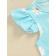 thumbnail image 6 of Bagilaanoe 3pcs Newborn Baby Girl Shorts Set Flower Fly Sleeve Romper Tops + Shorts + Hairband 3M 6M 9M 12M 18M Infant Casual Summer Clothes, 6 of 7