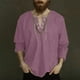 thumbnail image 1 of Blusas y camisas de manga larga con cuello en V para hombre, blusas casuales de moda con cordón y cuello en V de manga larga, blusas para hombre, 1 of 5