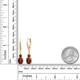 thumbnail image 6 of Gem Stone King 18K Yellow Gold Plated Silver Red Garnet and White Lab Grown Diamond Dangle Earrings for Women (5.02 Cttw, Oval 9X7MM), 6 of 6