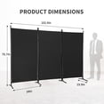 thumbnail image 2 of PayLessHere 3 Panel Folding Privacy Screen, 6 Ft Portable Room Divider for Separating Spaces,102" W x 70" H Freestanding Partition Room Panel,Black, 2 of 7
