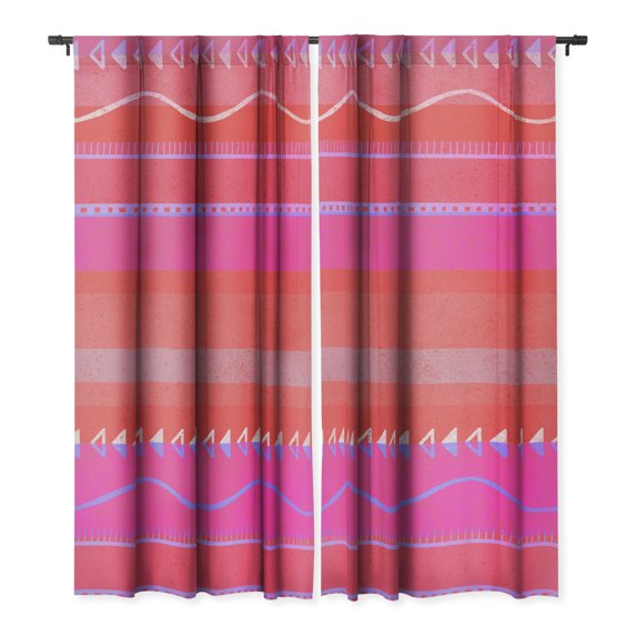 Society6 Sunshinecanteen Nayarit Pink Single Panel Room Darkening Window Curtain 50" x 120"