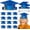 Blue Gold, variant on 36 Sets Paper Graduation Hats Class of 2026 Adjustable Graduation Cap Headbands with Elastic String for Students Kindergarten Preschool Graduate Gift Grad Party Decoration Favor Supplies(Red Gold)