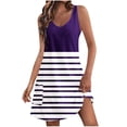 thumbnail image 1 of Yuyuzo Robes Décontractées pour Femmes Été Robes T-Shirt Couverture de Plage Robe Débardeur Rayée avec Poches, 1 of 4