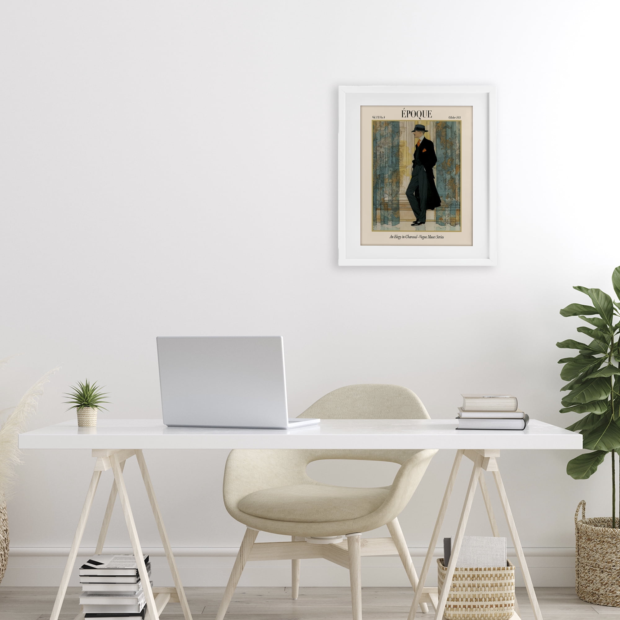 Stupell Industries The Gentleman Magazine White Framed Print Under Glass, design by A Barefoot Stylist