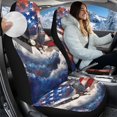 thumbnail image 2 of KUIFORTI Eagle Flag Front Car Seats Cover Set 6 Pcs with Auto Seat Belt Cover Auto Center Console Pad Car Steering Wheel Cover Cars Accessories Universal Fit for Most Cars, 2 of 6