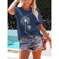 thumbnail image 5 of XCHQRTI Dandelion Tshirt Women Graphic Tees Casual Short Sleeve Christian Shirts, 5 of 8