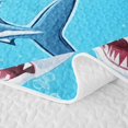 thumbnail image 5 of Manfei Cartoon Shark Twin Quilt Set, Kawaii Sealife Twin Coverlet Set, Bright Blue, 2 Pieces, 1 Bedspread and 1 Pillowcase, 5 of 7