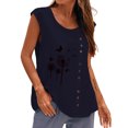 thumbnail image 1 of Mujer Verano Casual Sin mangas Botón Chaleco Cuello redondo Blusa suelta Active Top Mujer Fridja  gh2359, 1 of 4