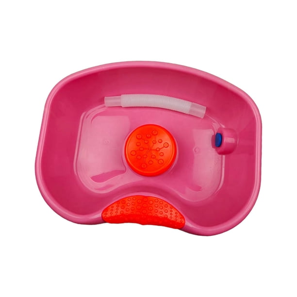 Lavabo de champú para cabecera, lavado de cabello en la cama, bañera de lavado a contracorriente reutilizable con manguera de 150cm para dormitorio, Rosa