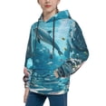 thumbnail image 2 of Sigee Underwater Dolphin Scene for Boys and Girls Youth Hoodie Kids Clothes Boys' Fashion Sweatshirts-Large, 2 of 6