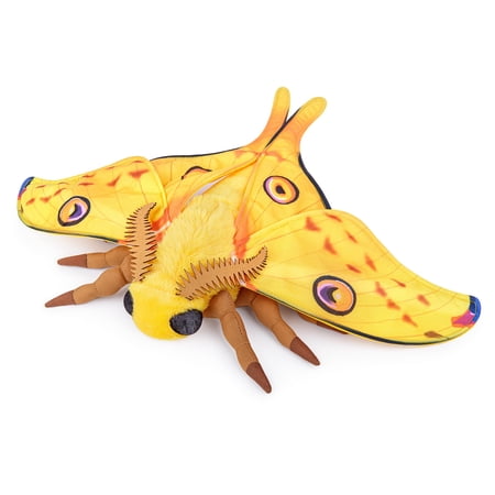 Luna Moth Plush Toy Simulated Yellow-Tailed Moth Stuffed Animal Plush Toy Cute Children s Gift Decoration-Yellow 15
