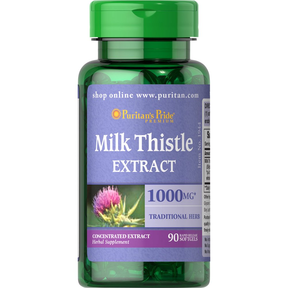 Puritan's Pride Milk Thistle 41 Extract 1000 mg (Silymarin) 90
