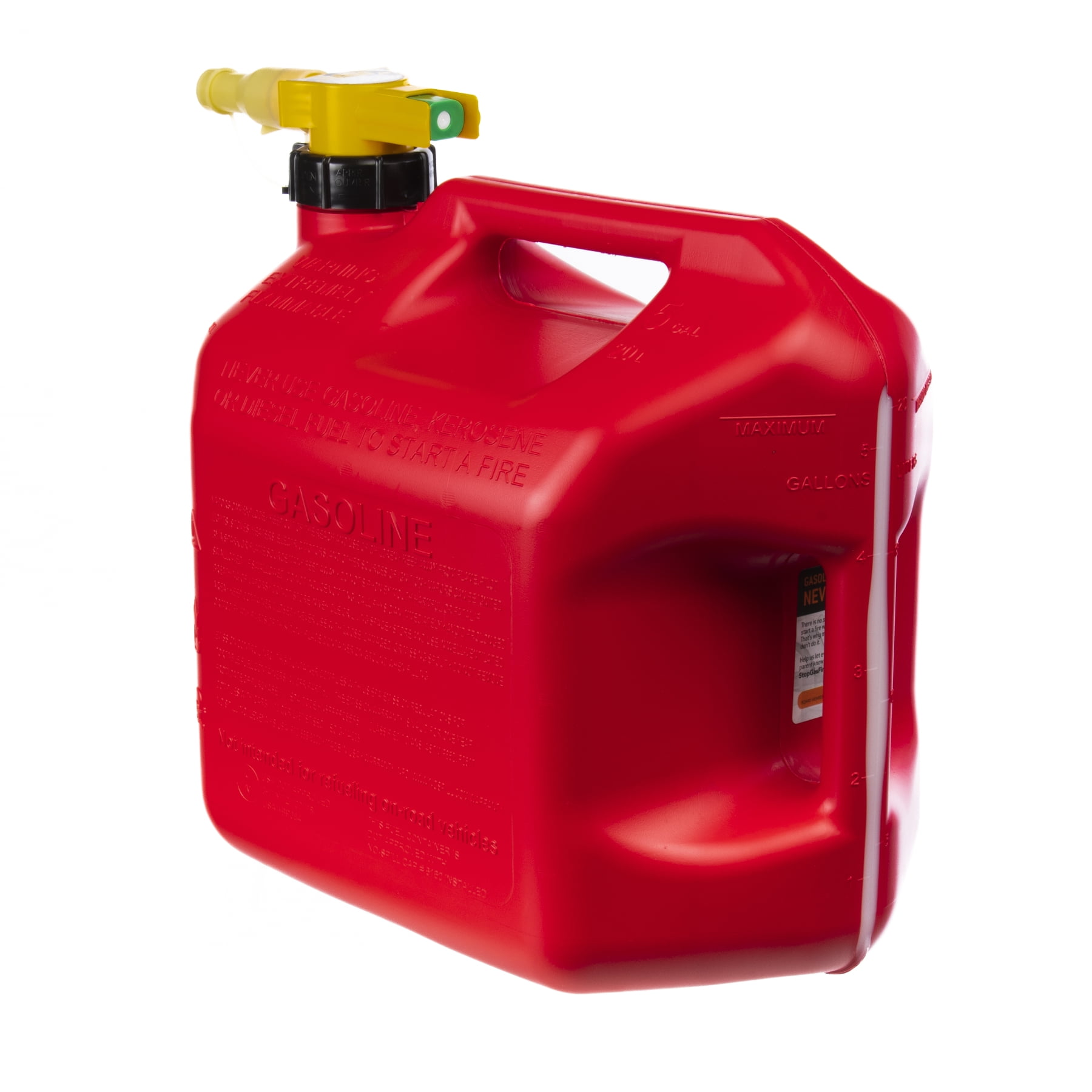 No-Spill 5 Gallon Gasoline Gas Can, Red