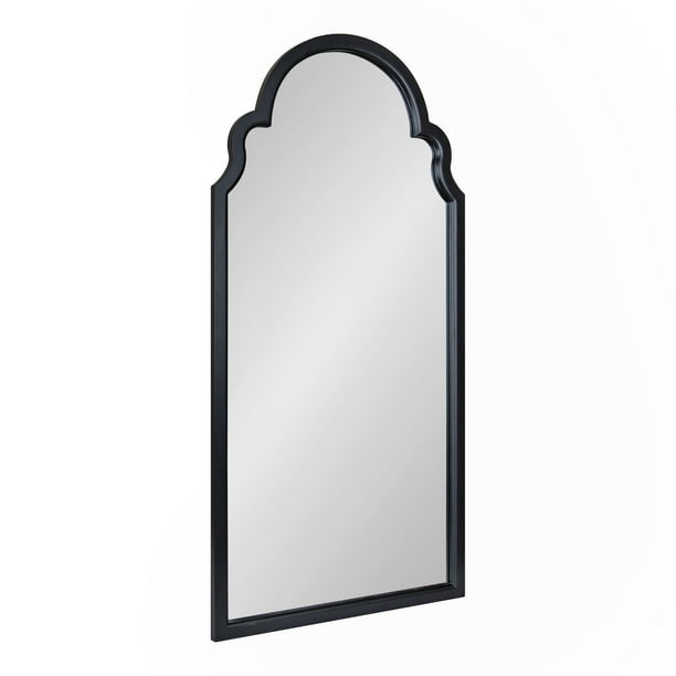 Kate and Laurel Hogan Modern Arched Wall Mirror, 24 x 48, Black, Glam
