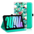 thumbnail image 6 of ULAK iPad Mini 6 Case with Pencil Holder, Folio Shockproof Stand Smart Case for Apple iPad Mini 6th Generation 8.3 inch 2021 for Girls Women Kids, Mint Flora, 6 of 7