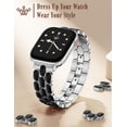 thumbnail image 2 of Wearlizer Enamel Metal Bracelet Compatible with Apple Watch Band 41/40/38/42/44/45/46/49mm, Stainless Steel Bracelet for iWatch Series Ultra 2/10/9/8/7/6/5/4/3/2/1 SE, 2 of 6
