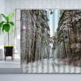 thumbnail image 3 of Winter Forest Shower Curtain Set Birch Tree Trunk White Snowfield Natural Landscape Wall Cloth Decor Bathroom Hanging Curtains, 3 of 7