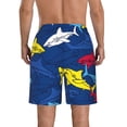 thumbnail image 3 of Bixox Men's Cartoon Shark printing Casual Classic Fit Short Summer Beach Shorts, 3 of 6