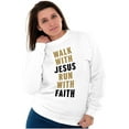 thumbnail image 4 of Walk With Jesus Christ Run Religious Unisex Plus Fleece Graphic Sweatshirt Brisco Brands 3X, 4 of 5