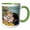 Green/White, variant on 3drose, Use Lautz Brothers and Company Laundry Soap with Little Boy and Girl Kissing, 11oz Two-tone Blue Mug