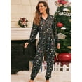 thumbnail image 3 of Plaid Hooded Jumpsuit for Women Long Sleeve Zip Front Playsuit Romper With Pocket Winter Holiday Xmas Christmas Onesie Pajamas Drawstring, 3 of 7