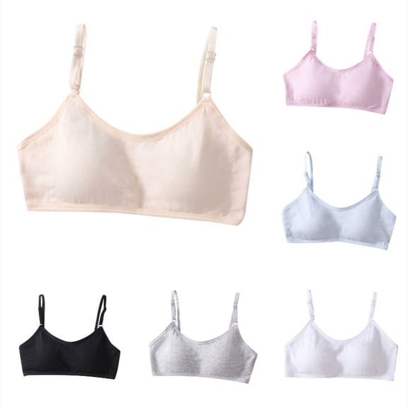 HXWCHs Girls Training Bra - Crop Cami Training Bras for Girls with Adjustable Straps Size: 7-18years Beige