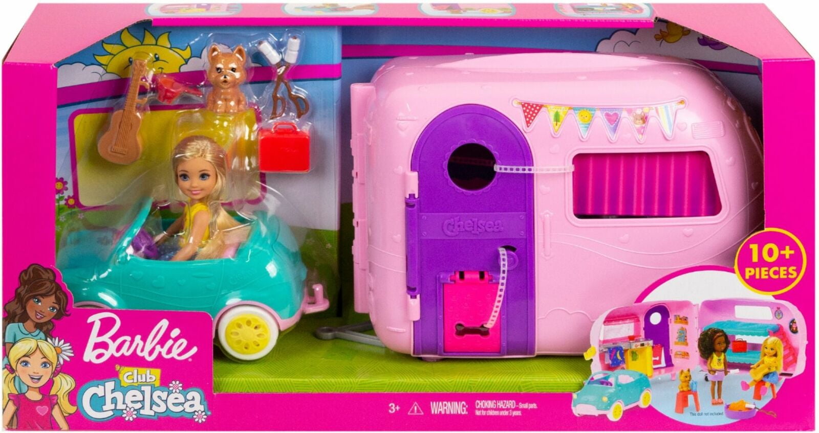 Free Shipping Barbie Club Chelsea Camper Playset Pink Walmart