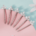 thumbnail image 3 of Miallo Elegant Diamond Look Hair Clips Set of 6, Silver Tone Fancy Bobby Pins with Marquise Stones, Holiday Gift for He, 3 of 7