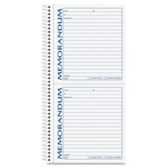 Memo Forms Book, 2-Part, Perforated, 11 in. x 5.5 in., 100 Sets
