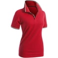 thumbnail image 2 of CLOVERY Women's Casual 2-Button Placket Polo Short Sleeve Shirt (S-3XL), 2 of 5