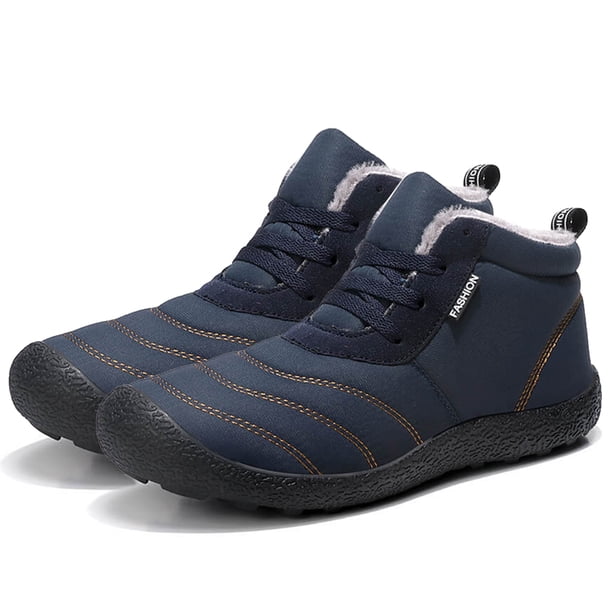 Botas Hombre Tobillo Antideslizante Impermeable Plataforma Zapatos Al Aire Libre (45) Azul