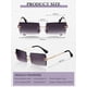 thumbnail image 2 of Gafas de Sol Frienda Rectangulares Sin Montura Vintage para Mujer y Hombre, 2 of 7
