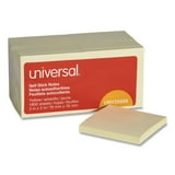 Universal Self-Stick Note Pads, 3 x 3, Yellow, 100-Sheet, 18/Pack