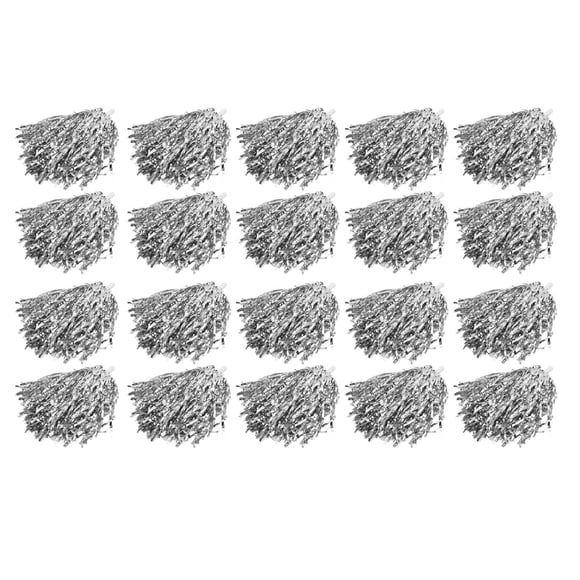20pcs Metálicos Pomtadores De Porristas Con De Bastón, Flor De Escuadrón De Color De Color Para Espiritu De Equipo, Pompones De Porristas Sin Desprendimiento De Deporte,