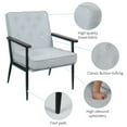 thumbnail image 2 of Accent Sofa Chair Fabric Accent Chair Metal Tapered Leg Modern Comfy Decorative Single Sofa with Arm Side Chair Slipper Chairs for Living Room Bedroom Club Leisure Sofa Upholstered Sofa Chairs, Grey, 2 of 6