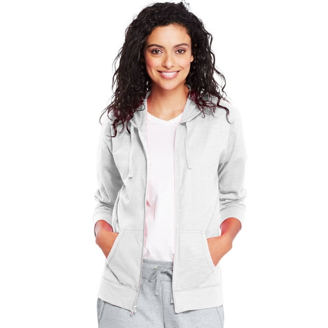 Hanes Chandail à Capuchon en Jersey Slub pour Femmes, P, Blanc