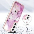 thumbnail image 2 of Slim Wallet Design for Samsung Galaxy S23 Case with Card Holder, Marble Pattern Back Flip Case PU Leather Kickstand Card Slots Magnetic Clasp Shockproof Anti-fall for S23, Darkpurple, 2 of 5