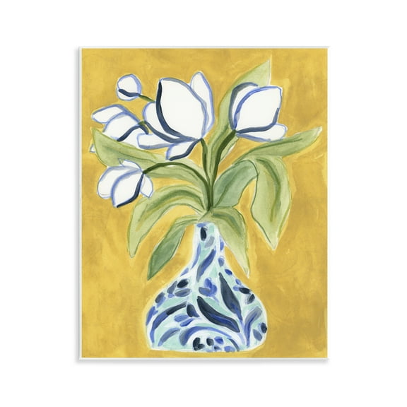 Stupell Industries Bright Tulips in Vase Floral Painting Unframed Art Print Wall Art, 11 x 14