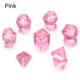 thumbnail image 3 of Juego de 7 piezas de dados de color rosa claro, D4, D6, D8, D10, D, porcentaje, D12, D20, Kit de dados poliédricos para DND, COC, TRPG, juegos de mesa para fiesta, 3 of 4