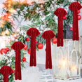 thumbnail image 5 of Burgundy Christmas Velvet Ribbon Bow Big Tassel Holiday Tree Topper Retro Original Edge Bow Suitable for Christmas Tree 8pcs Christmas Velvet Ribbon Bow Big Tassel Holiday Tree Topper Retro Origi, 5 of 5