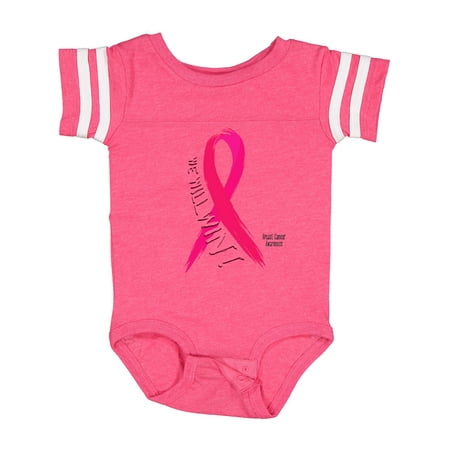 

Inktastic We Will Win Against Breast Cancer with Pink Ribbon Boys or Girls Baby Bodysuit