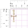 thumbnail image 3 of 14k Yellow & White Gold, Mini Cross Jesus Christ Crucifix Pendant Religious Charm 11mm NO Necklace, 3 of 9