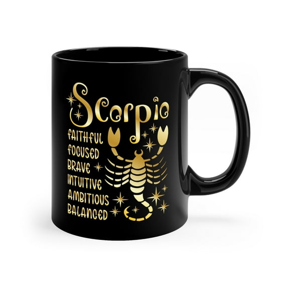 Scorpio Zodiac 11oz Black Mug