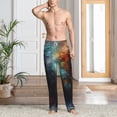 thumbnail image 5 of Vsdgher Colorful Ink Style Dragon Print Mens Pajama Pants Sleep & Lounge Pants, PJ Bottoms With elastic waistb and Pockets, 5 of 5