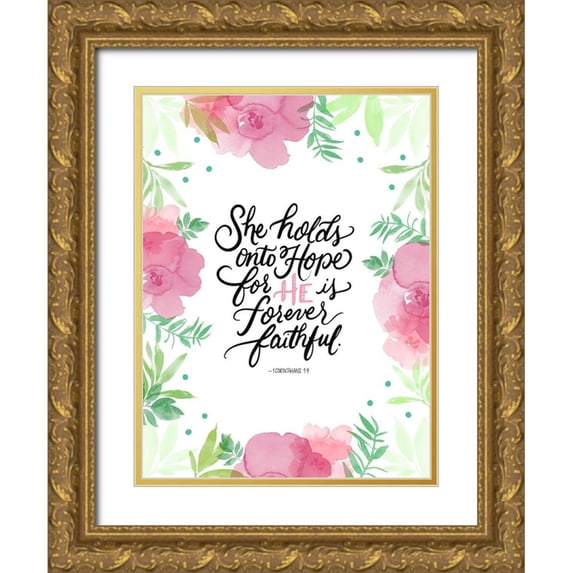 Batista, Dee 25x32 Gold Ornate Wood Framed with Double Matting Museum Art Print Titled - Holds Onto Hope