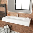 thumbnail image 3 of CastelloUSA Pyramid Solid Surface Wall-Mounted Bathroom Sink White 72", 3 of 5