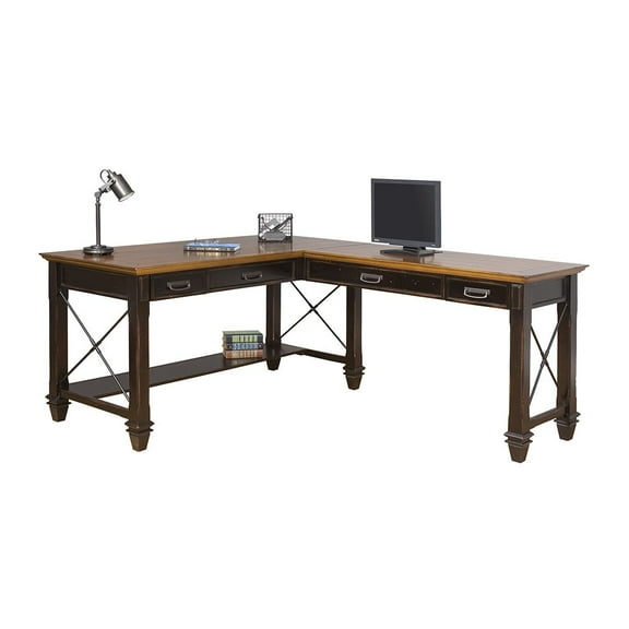Martin Furniture Hartford Wood 60" L-Shaped Desk in Brown